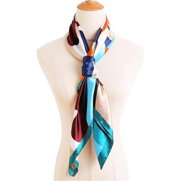 Square Satin Head Scarf - 02 - Picture 3 of 7